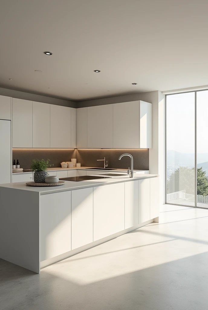 Create a kitchen with a minimalist style 