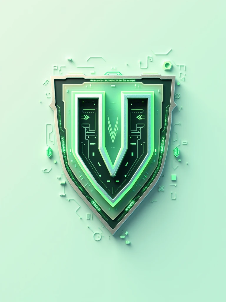 Create a sleek and modern logo for "Verdao na veia ," dedicated to AI-generated soccer. The design should blend elements of technology and art. Use a clean, futuristic font for the name "Verdao na veia" and incorporate abstract, geometric shapes or neural network motifs to represent AI. The color palette should be vibrant and digital, with shades of green , white, and silver to evoke a sense of innovation and creativity. The overall look should be eye-catching, professional, and convey the cutting-edge nature of AI in art