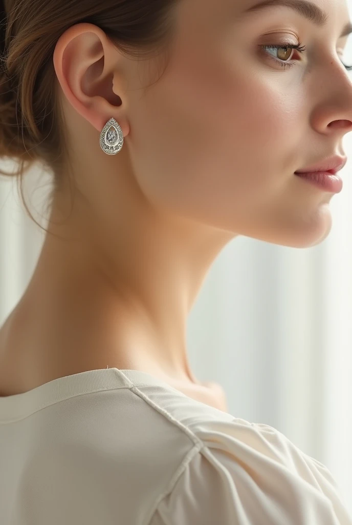 White gold earring

