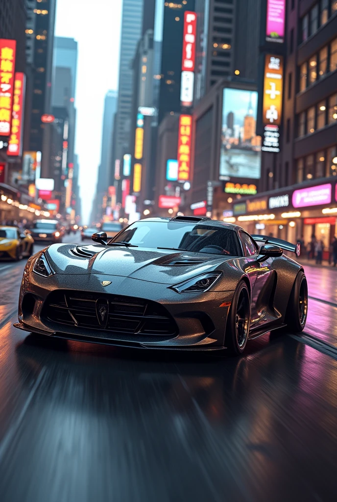 generate image of sound car on street