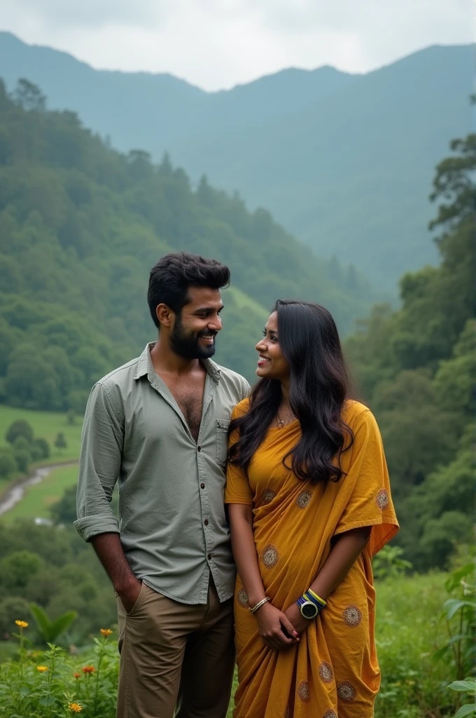 Kerala straight couple in wayanad. Realistic photo