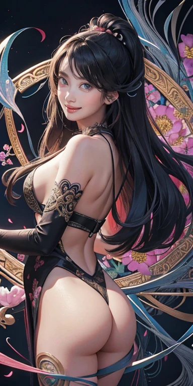 Official Art, unity 8k wallpaper, Super detailed, beautifully、aesthetic, masterpiece, Highest quality, Chinese style, (zenTangle, Mandala, Tangle, enTangle), Flower Ecstasy, One person, Very detailed, Dynamic Angle, Cowboy Shot, The most beautiful form of chaos, elegant, Brutalist design, Vibrant colors, Romanticism, James Jean, Robbie Dowie Anton, Ross Tran, Francis Bacon, It was freezing cold, Adrian's genius, Petra Cortright, Gerhard Richter, takato yamamoto, Ashley Wood, Atmospheric