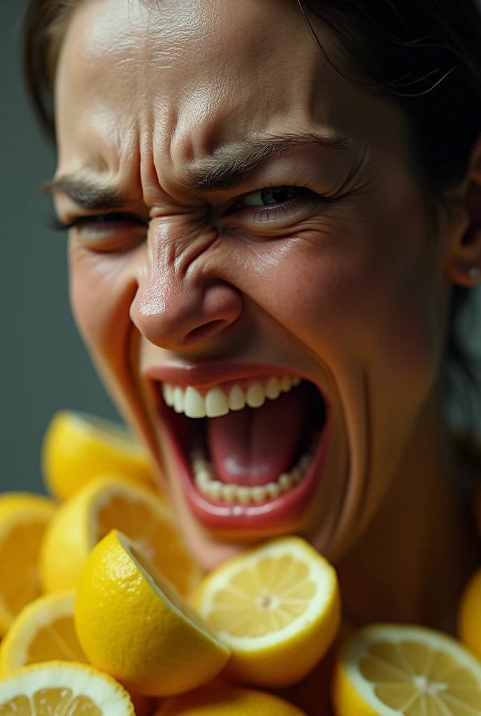 An emotion that feels like sucking a sour lemon with salt