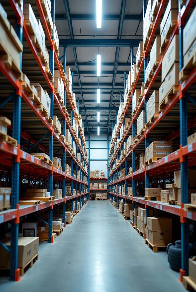 Selective shelving in a warehouse for vehicle products and spare parts