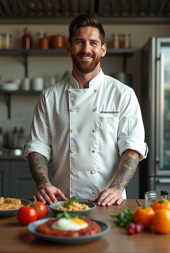 MESSI CHEF FAT REALISTIC BUT LOOKS GOOD MESSI BUT FATER AND WITHOUT A BEARD BUT WITHOUT A BEARD OR A MUSTACHE


