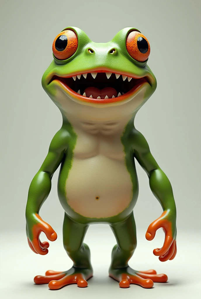 A happy and angry human who is a frog