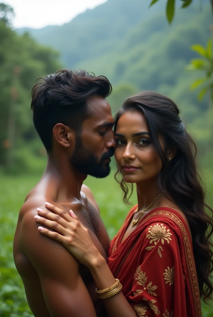 Kerala straight couple in wayanad. Ultra Realistic photo.showing face