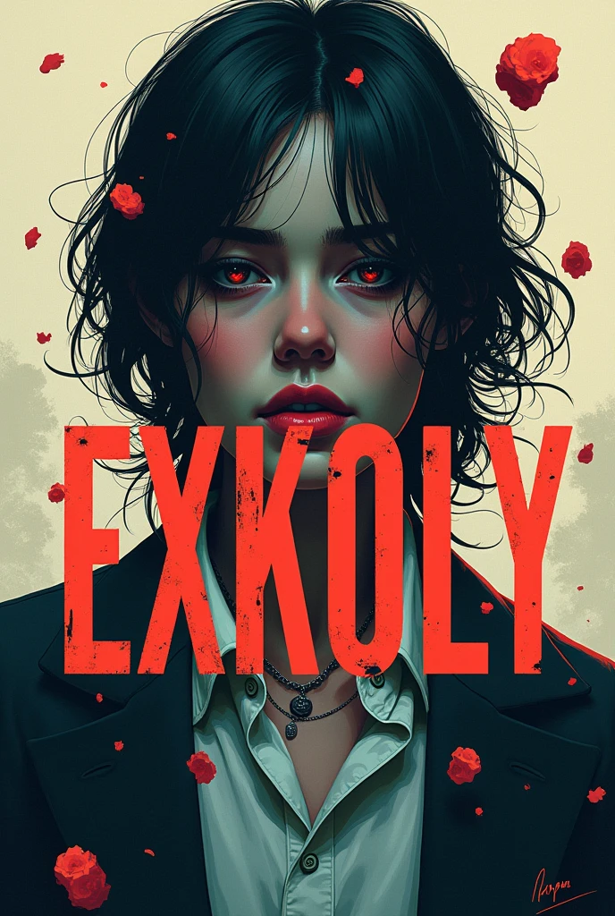 Make a picture with Exkoly written and a call off background of you behind it