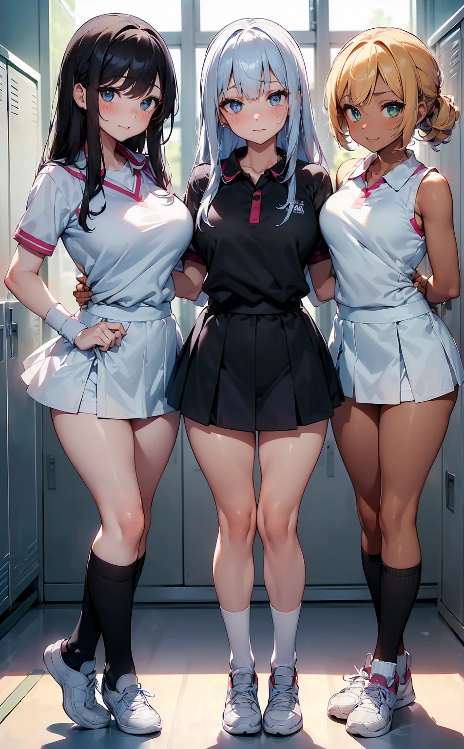 ((Four girls)),4girls,1 boy,((Best Quality)),(Ultra-detailed),8k,(extremely detailed CG unified 8k wallpaper),Highly detailed,High-definition raw color photos,Professional Photography,pink hair,Amazing face and eyes, amazingly Pink eyes,(Very White nurse uniform with open breast),very pink long glove,(((beautiful big arround ass))),(((white skirt no panties))),(((very lots sperm fluids from ass))),(white long socks),front view,Hospital public area,