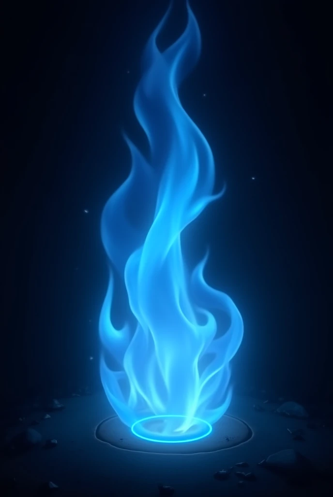 Blue flame in black background
