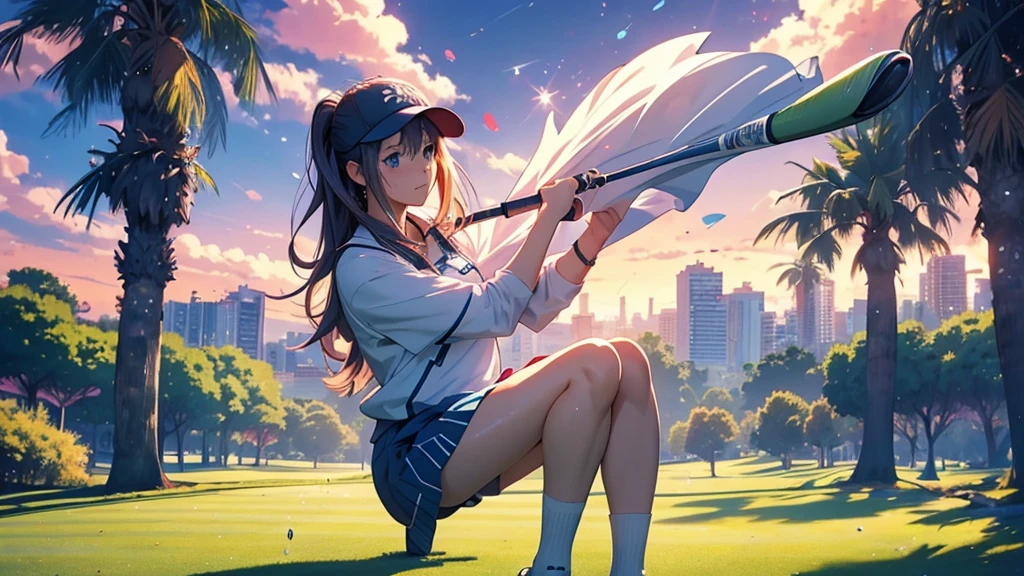 ヘッドフォンを着けた女性がgolfクラブしている、Anime Style 4 k, anime wallpaper 4k, anime wallpaper 4k, 4k anime wallpaper, anime art wallpaper 4k, anime art wallpaper 4k, Anime Style. 8k, Anime atmosphere, Ultra HD Anime Wallpaper, Anime Art Wallpaper 8K, Anime Background,golf、golf場、golfをしている、GOLF、golfクラブを持っている