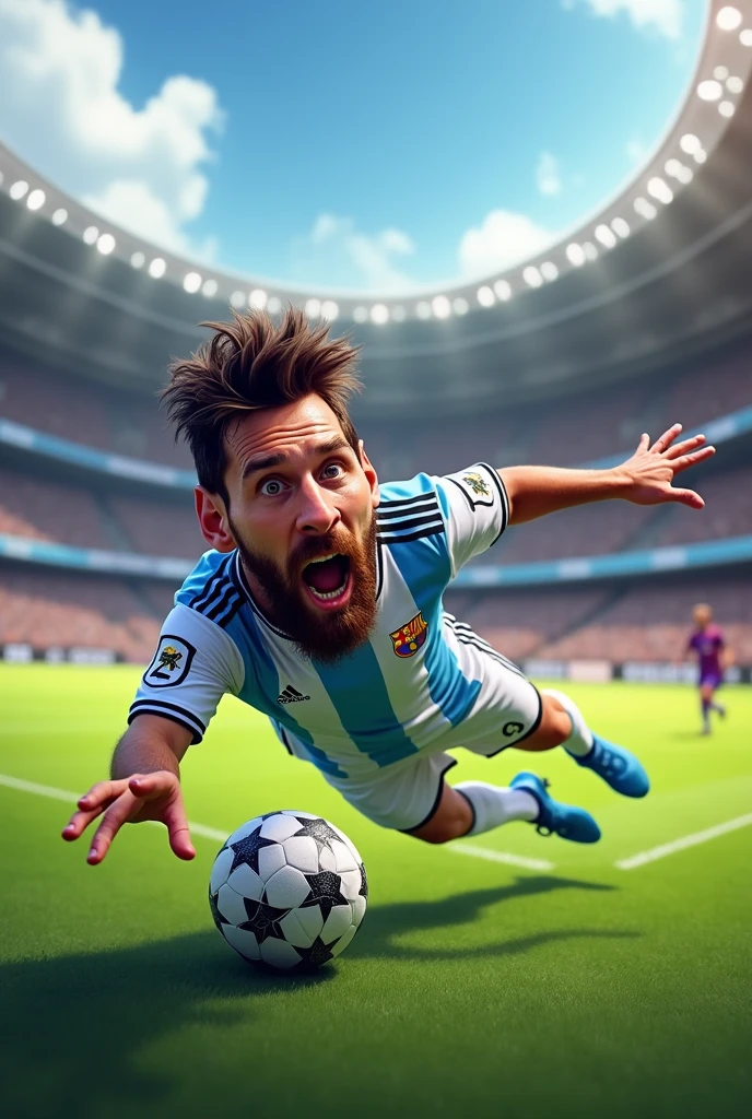 Messi as a diver