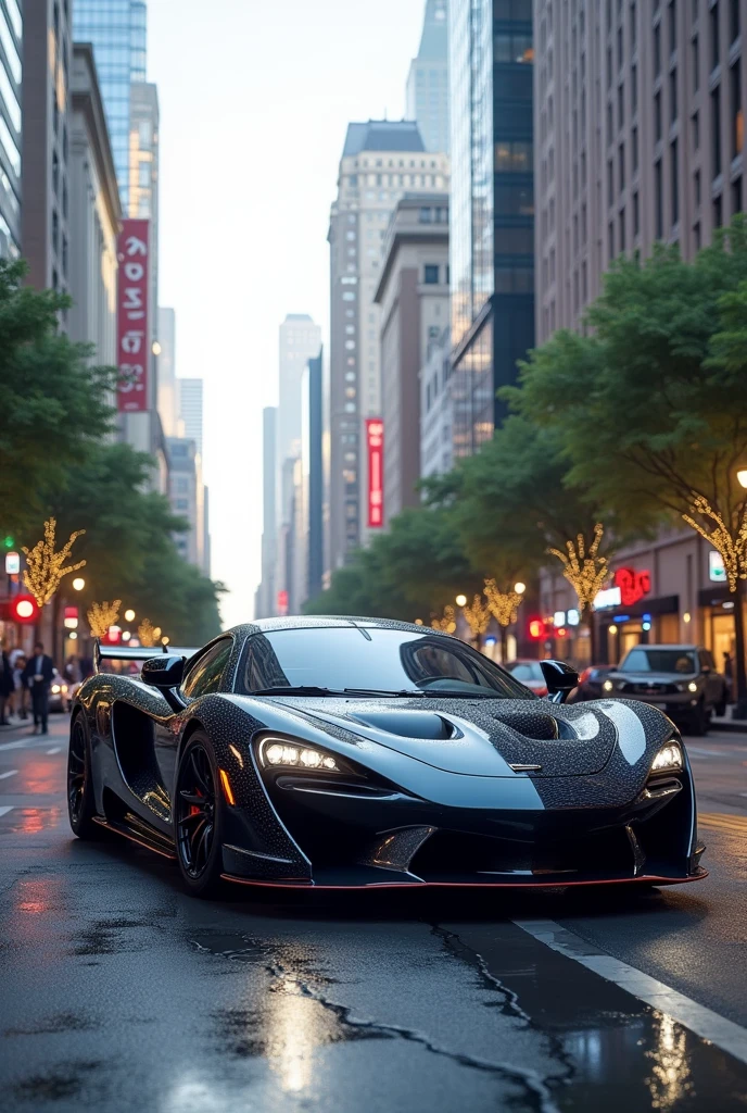 create image of a sound car on the street
