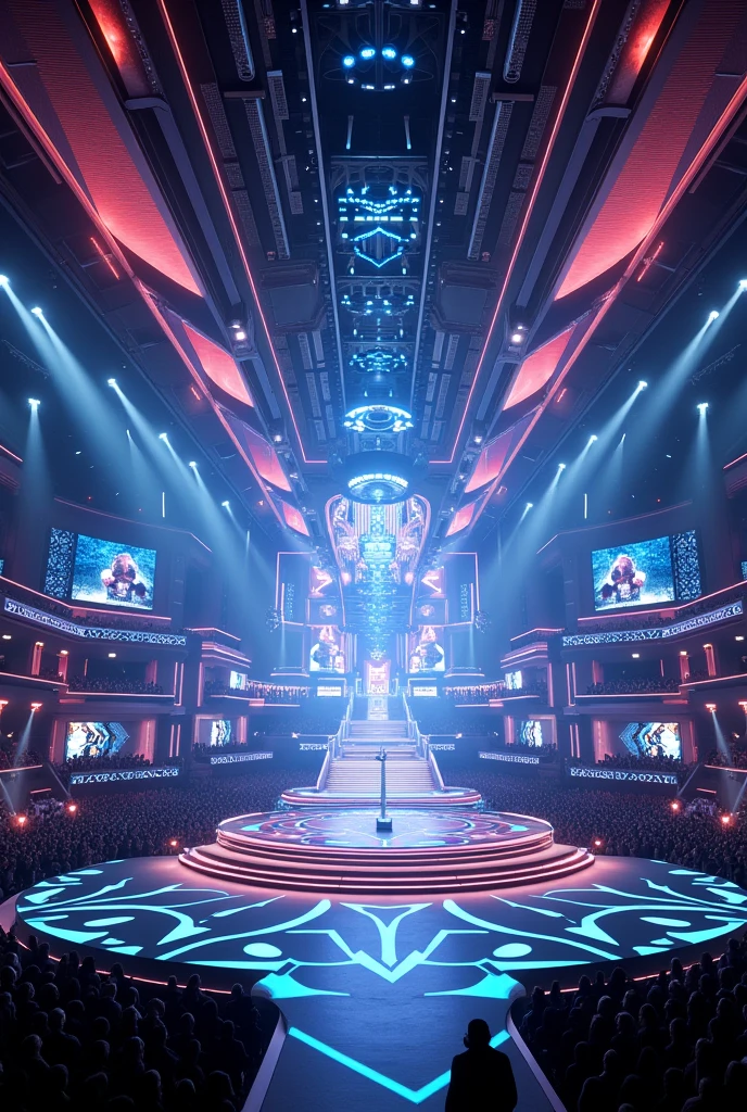 Create a stage for Eurovision. You can take references from the 2018 stages,2019 and 2023.
