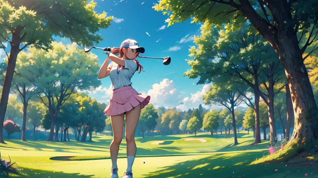 ヘッドフォンを着けた女性がgolfをしている、Anime Style 4 k, anime wallpaper 4k, anime wallpaper 4k, 4k anime wallpaper, anime art wallpaper 4k, anime art wallpaper 4k, Anime Style. 8k, Anime atmosphere, Ultra HD Anime Wallpaper, Anime Art Wallpaper 8K, Anime Background,golf、golf場、golfをしている、GOLF、golfクラブを持っている
