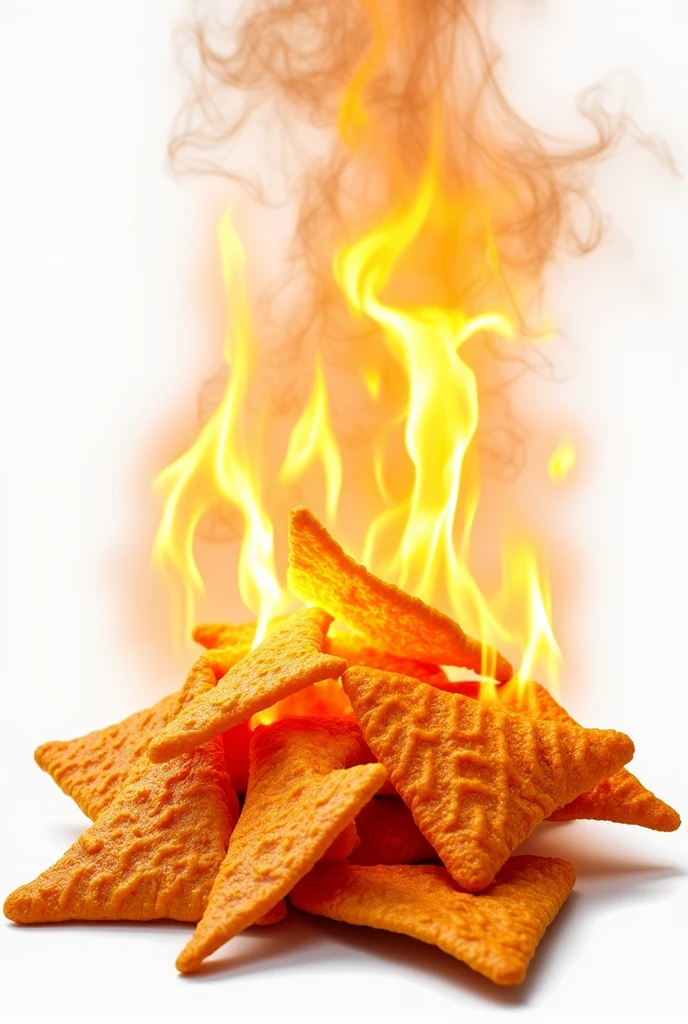 Doritos chips on fire PNG (without background) just the chips