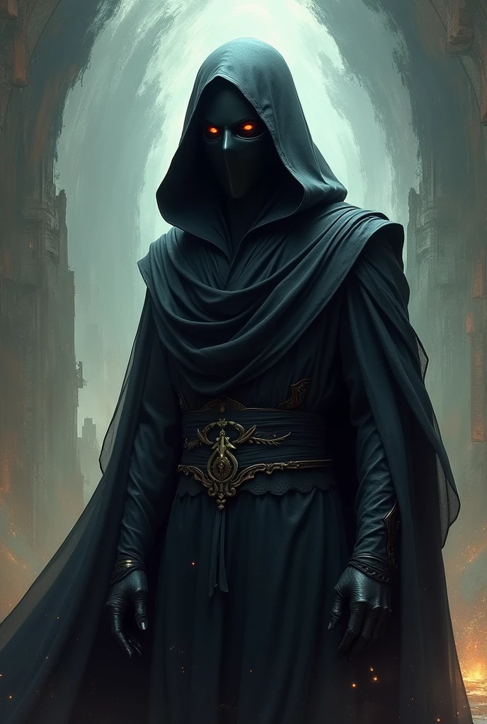 time traveler with black mask