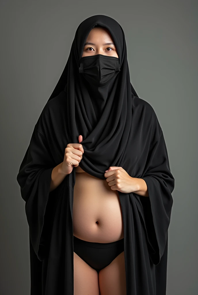 Hijab mature woman, mask, naked, big boobs, nude, chubby, asian