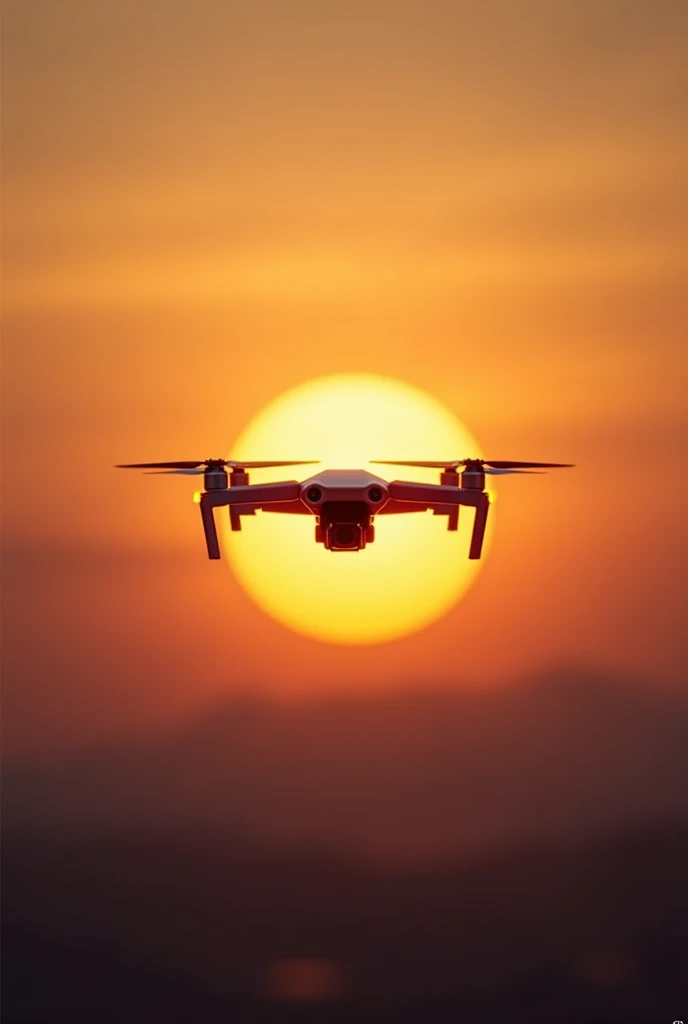 Créer un logo pour le DJI Mini 4k avec une image de drone et un soleil