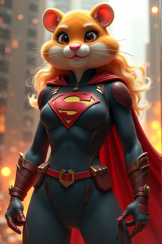 Super woman with hamster cheeks