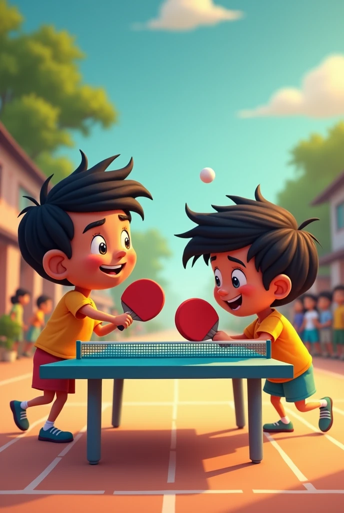 Indian cartoon kids playing Table tennis youtube thumbnail