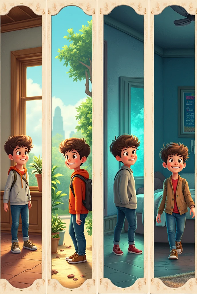 Make four dividers where one boy is going per room