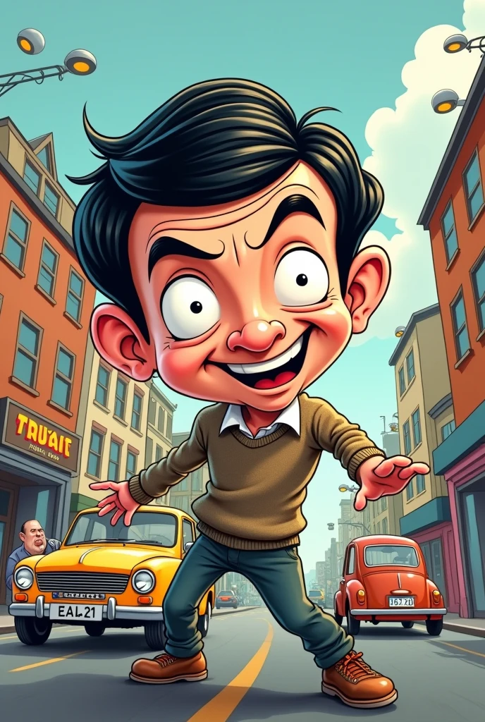 make me a cartoon picture of mr.bean cool