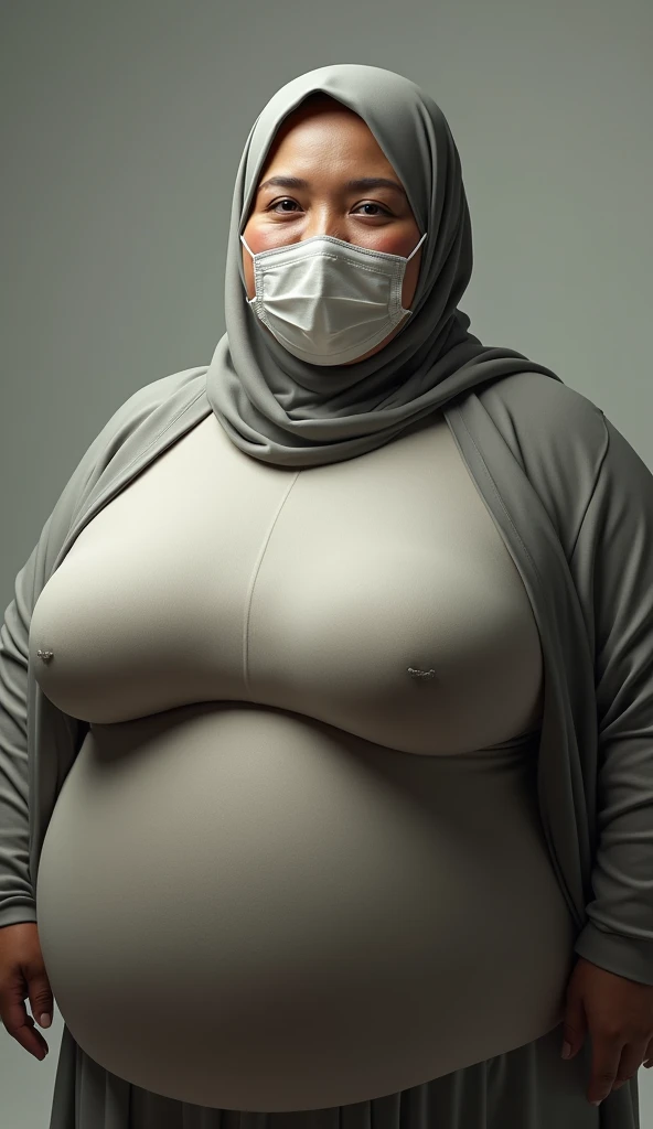 Hijab mature woman, mask, big boobs, chubby,super big boobs