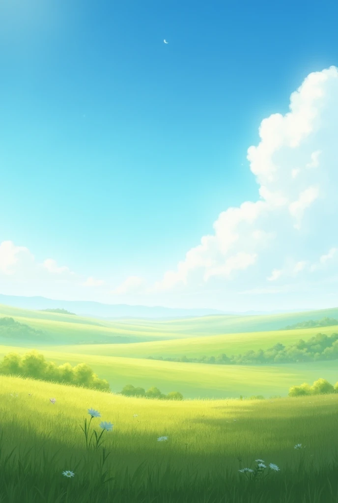 blue sky, White cloud, Sunny steppe, no human
