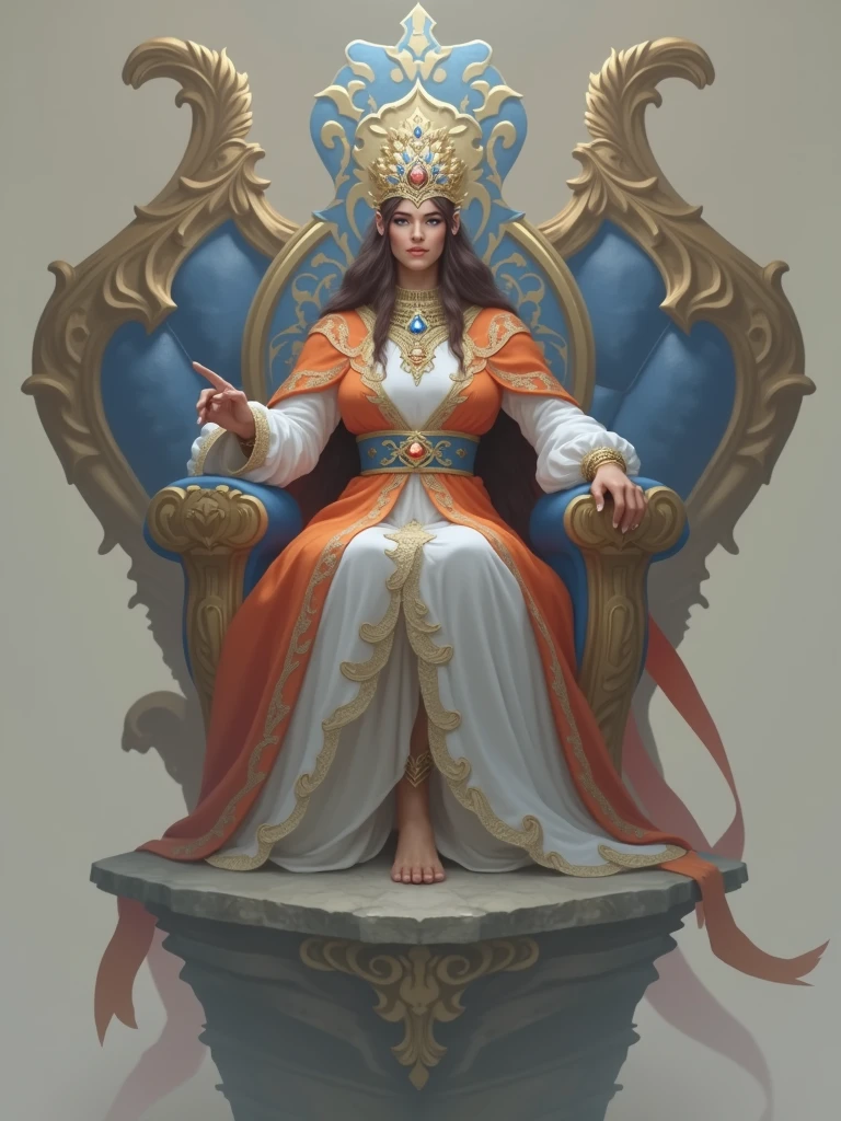 This person sat on throne colourful image