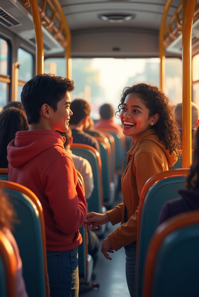 The young Peruvian responds to the student on the bus