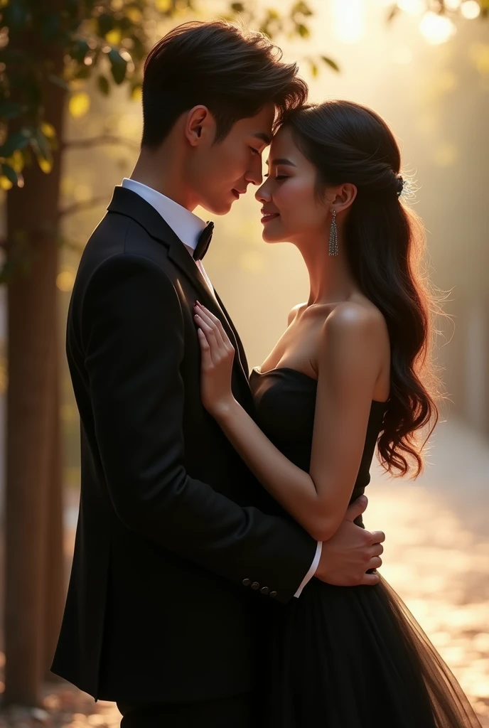 Girl in Black dress with boyfriend 