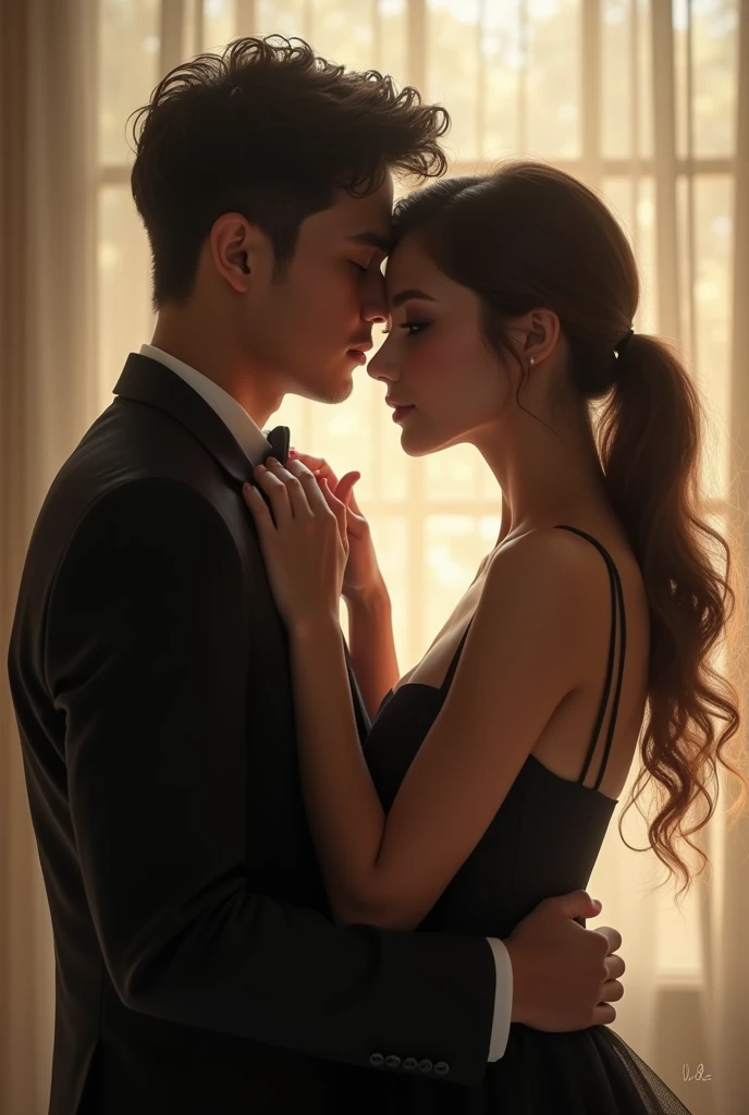 Girl in Black dress with boyfriend 