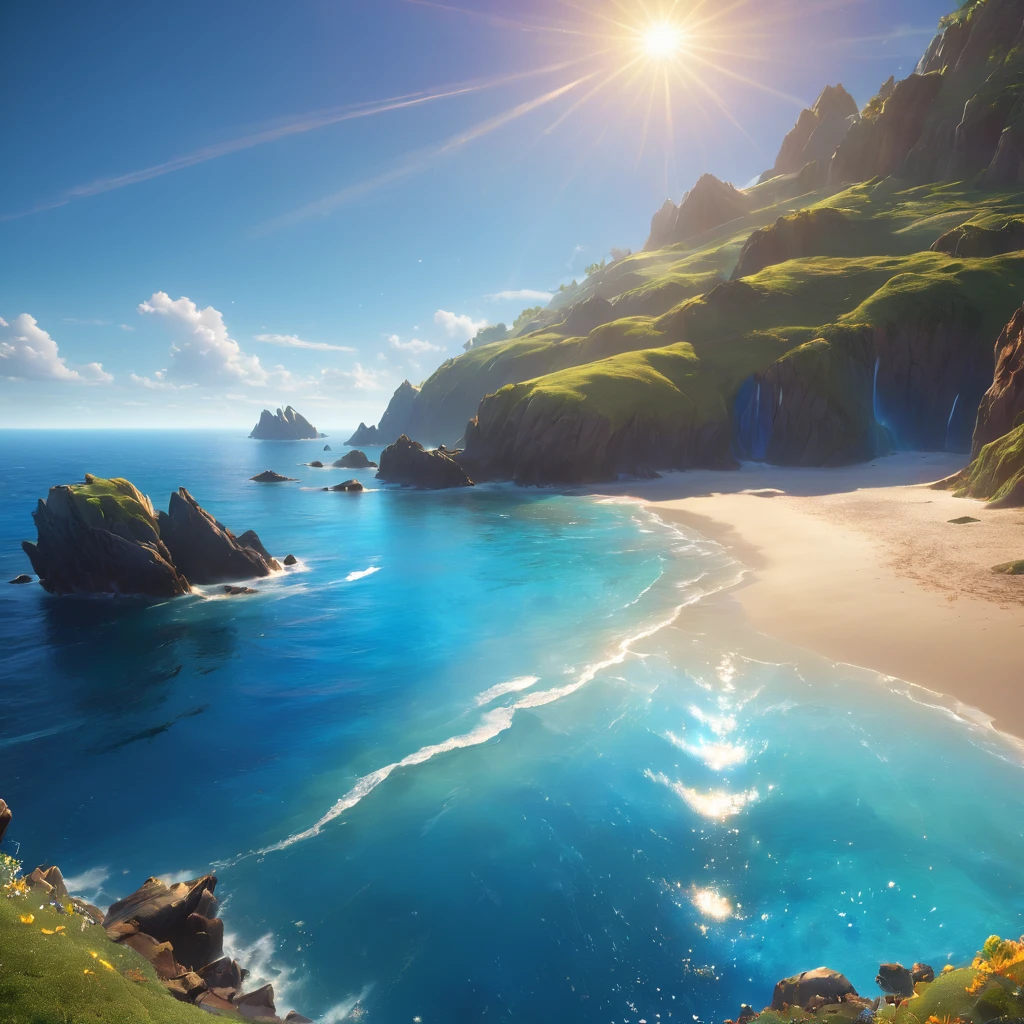 letitfourche,Coast glow blue,The wonderful blue coast,magical light,concept art,Depth of Field,original photo,Practical,Movie Lighting,Soft shadows,Clear focus,Fractal,rich and colorful,Depth of Field,best quality,16k resolution,Bright colors,Volumetric Lighting