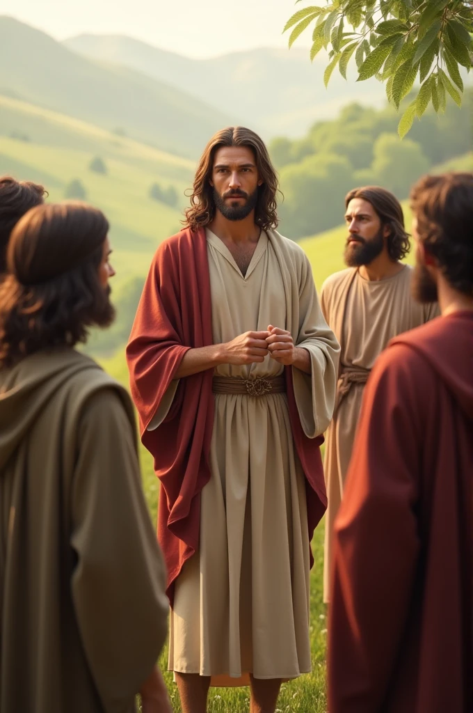 Create a picture of Jesus teaching about loving one another 