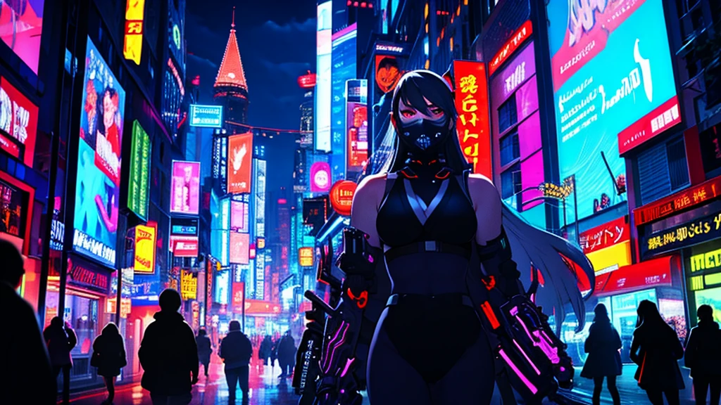 Night city ,cyberpunk, ninja