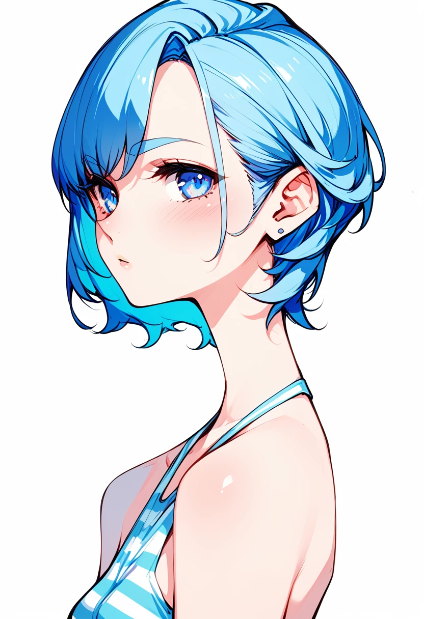 girl,sixteen yo,(darkblue hair,wavy-short hair),middle thick eyebrows,middle small breasts),