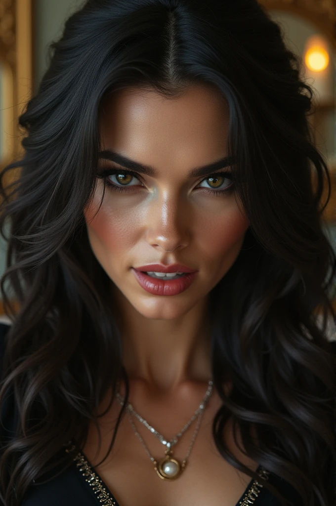 Dangerous woman with a greedy face
