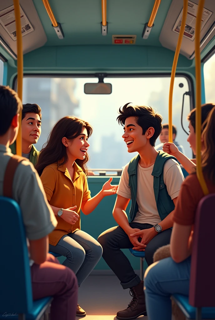 The young Peruvian responds to the student on the bus