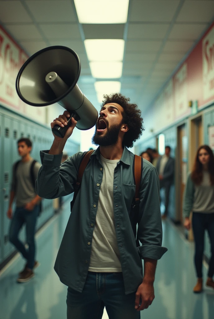 Generated a megaphone in a school shouting