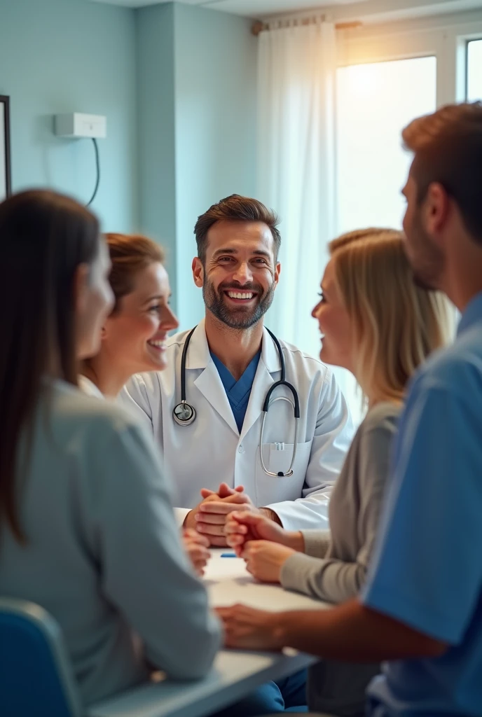 An Image of patients with his doctor smiling face