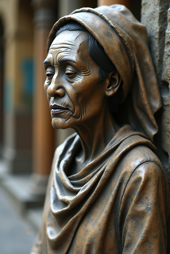 Create a sculpture with the design of Colombian sculptors that represents the saying “flies don’t enter a closed mouth” 