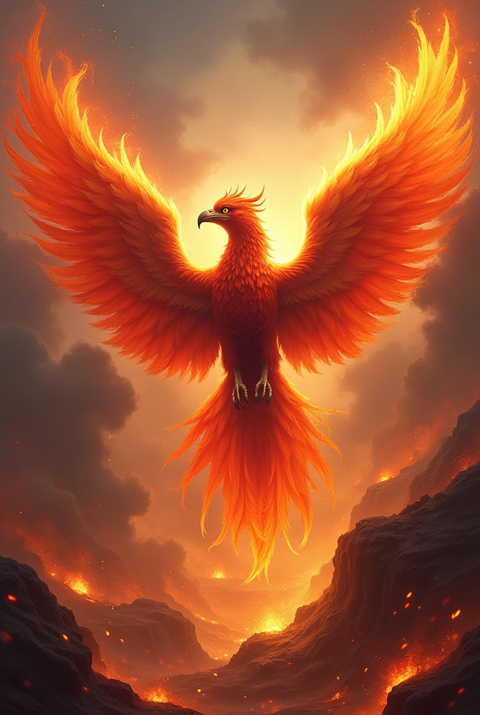 A Phoenix rose from the firey depths of hell