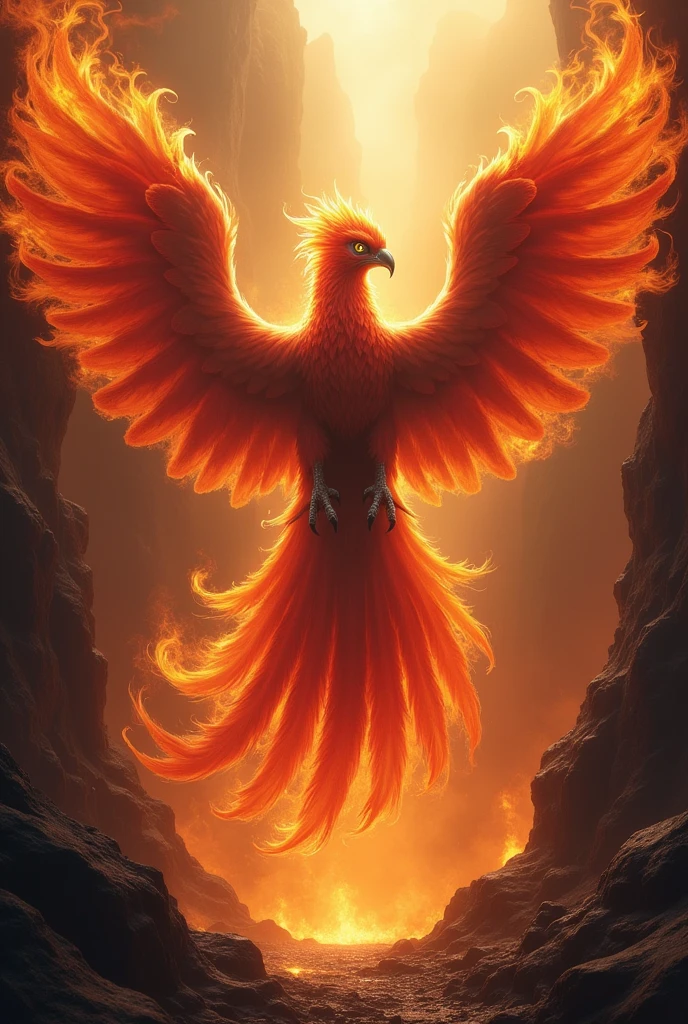 A dark Phoenix rose from the firey depths of hell