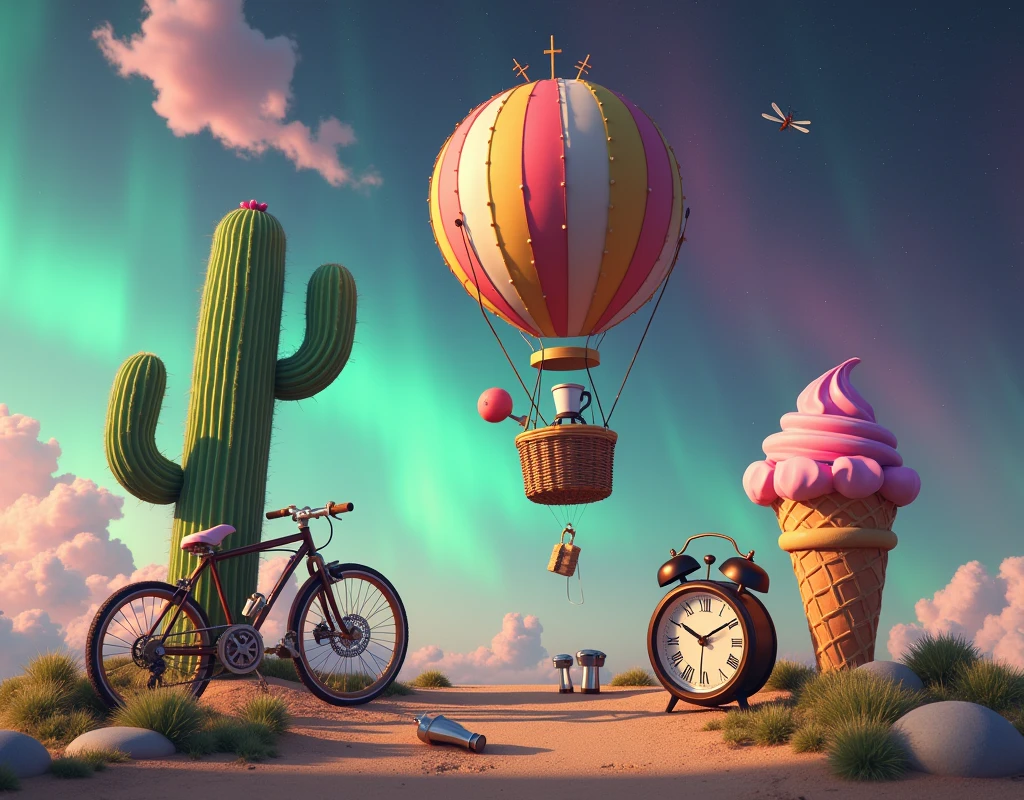Cactus Balloon Coffee Maker Dragonfly Bicycle Clock Ice Cream Aurora Hammer Piano