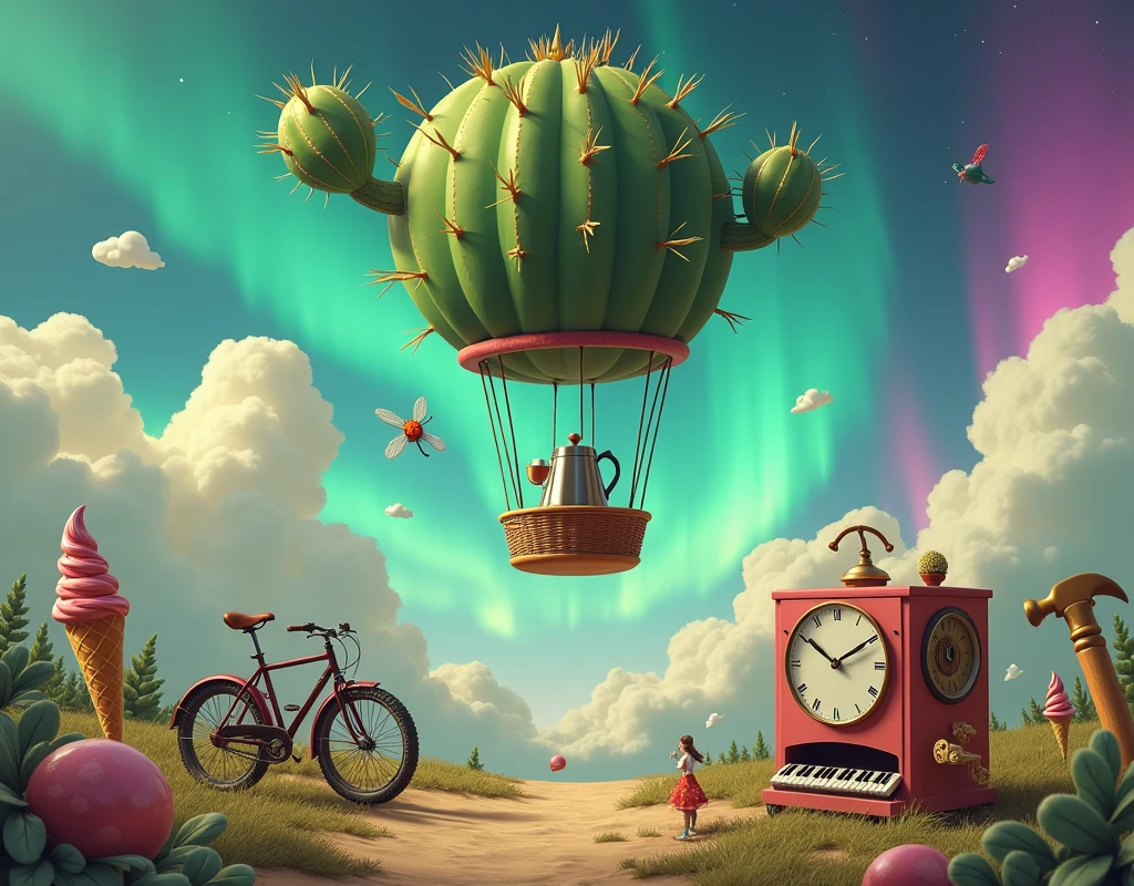 Cactus Balloon Coffee Maker Dragonfly Bicycle Clock Ice Cream Aurora Hammer Piano