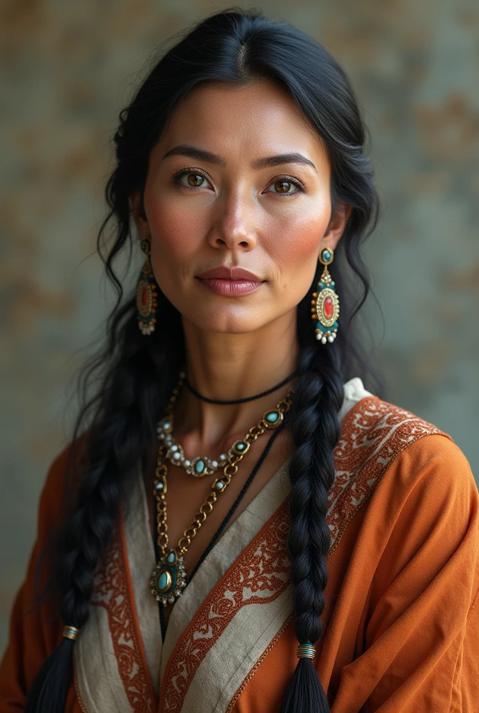 to make a woman to make a Native American woman who represents wisdom, culture and history but with modern clothes