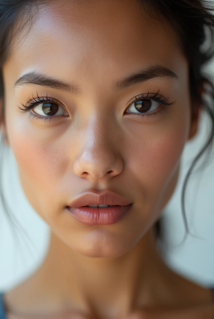 photo only of the face with exactly the same model