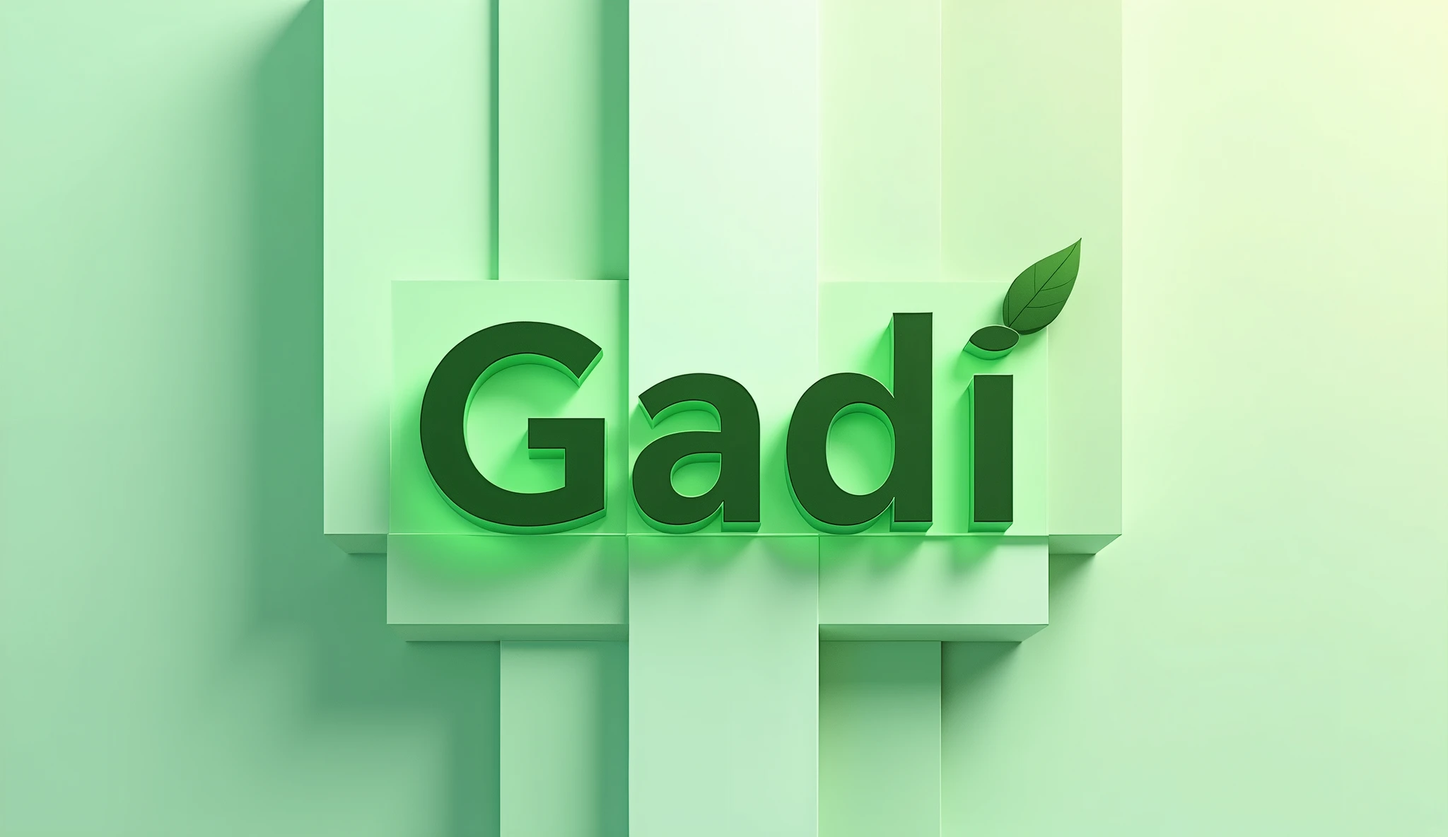 Create geometric corporate image with greenish GADI name

