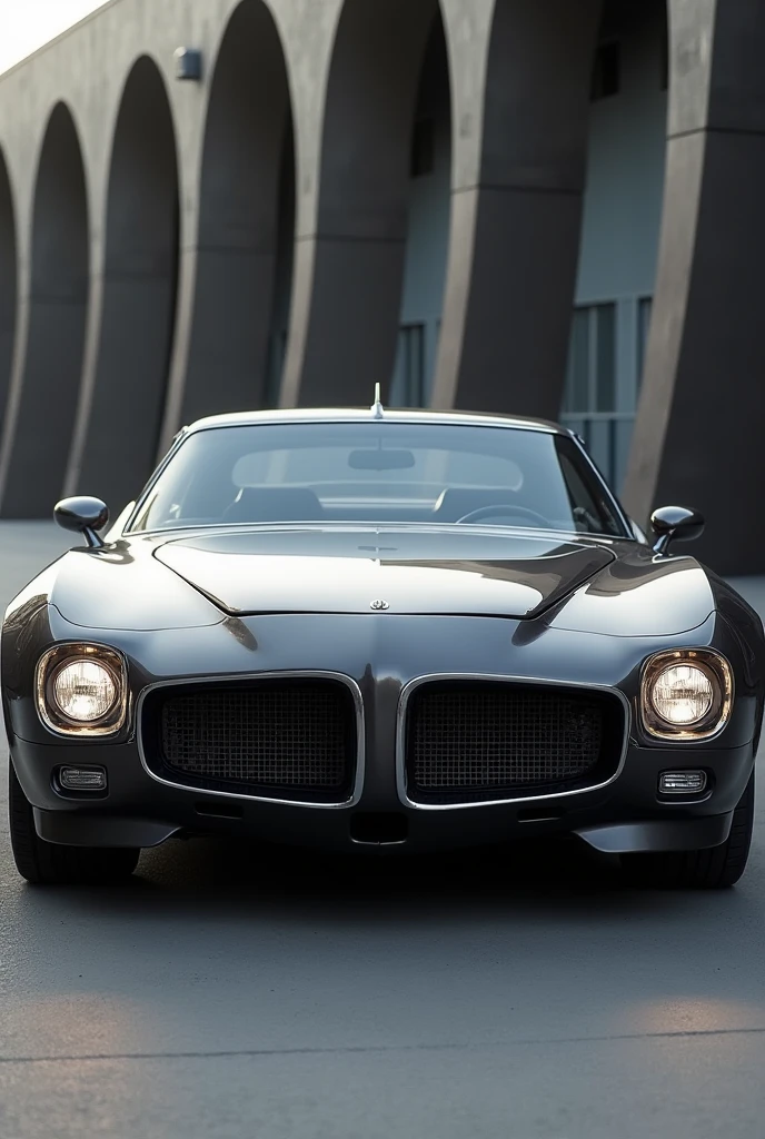A modified new gen Studebaker hawk with more muscular looks with soft cut line, with big grill